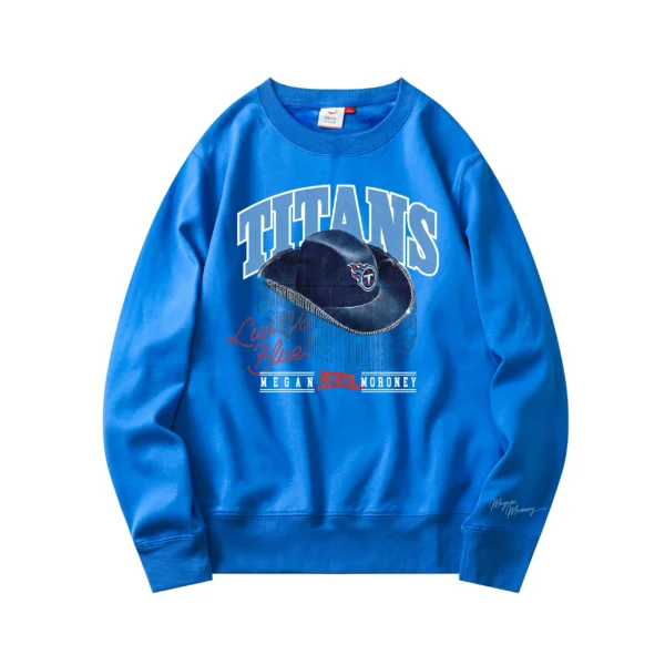 Exclusive Megan Moroney x Tennessee Titans Cowgirl Hat Crewneck Navy